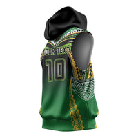Custom Cook Islands Rugby League Sleeveless Hoodie Avaiki Tatau Tribal Motifs Black Color LT03 - Polynesian Pride