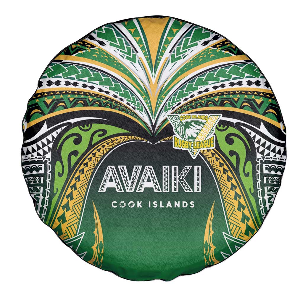 Cook Islands Rugby League Spare Tire Cover Avaiki Tatau Tribal Motifs Black Color LT03 - Polynesian Pride