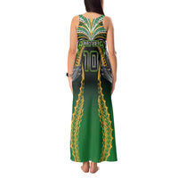 Custom Cook Islands Rugby League Tank Maxi Dress Avaiki Tatau Tribal Motifs Black Color LT03 - Polynesian Pride