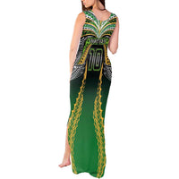 Custom Cook Islands Rugby League Tank Maxi Dress Avaiki Tatau Tribal Motifs Black Color LT03 - Polynesian Pride