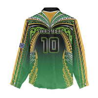 Custom Cook Islands Rugby League Women Casual Shirt Avaiki Tatau Tribal Motifs Black Color LT03 - Polynesian Pride