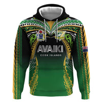 Custom Cook Islands Rugby League Zip Hoodie Avaiki Tatau Tribal Motifs Black Color LT03 Pullover Hoodie Black - Polynesian Pride