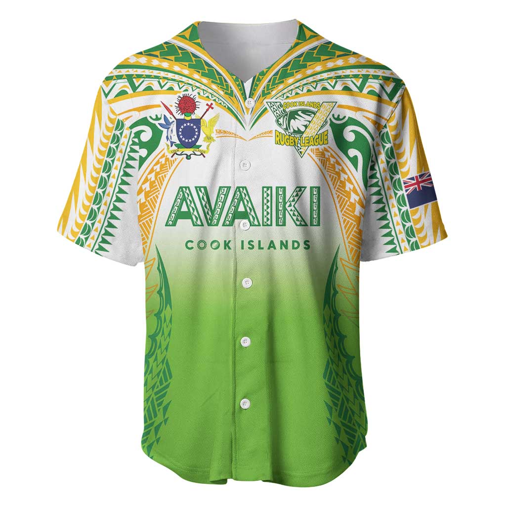 Custom Cook Islands Rugby League Baseball Jersey Avaiki Tatau Tribal Motifs White Color - Polynesian Pride