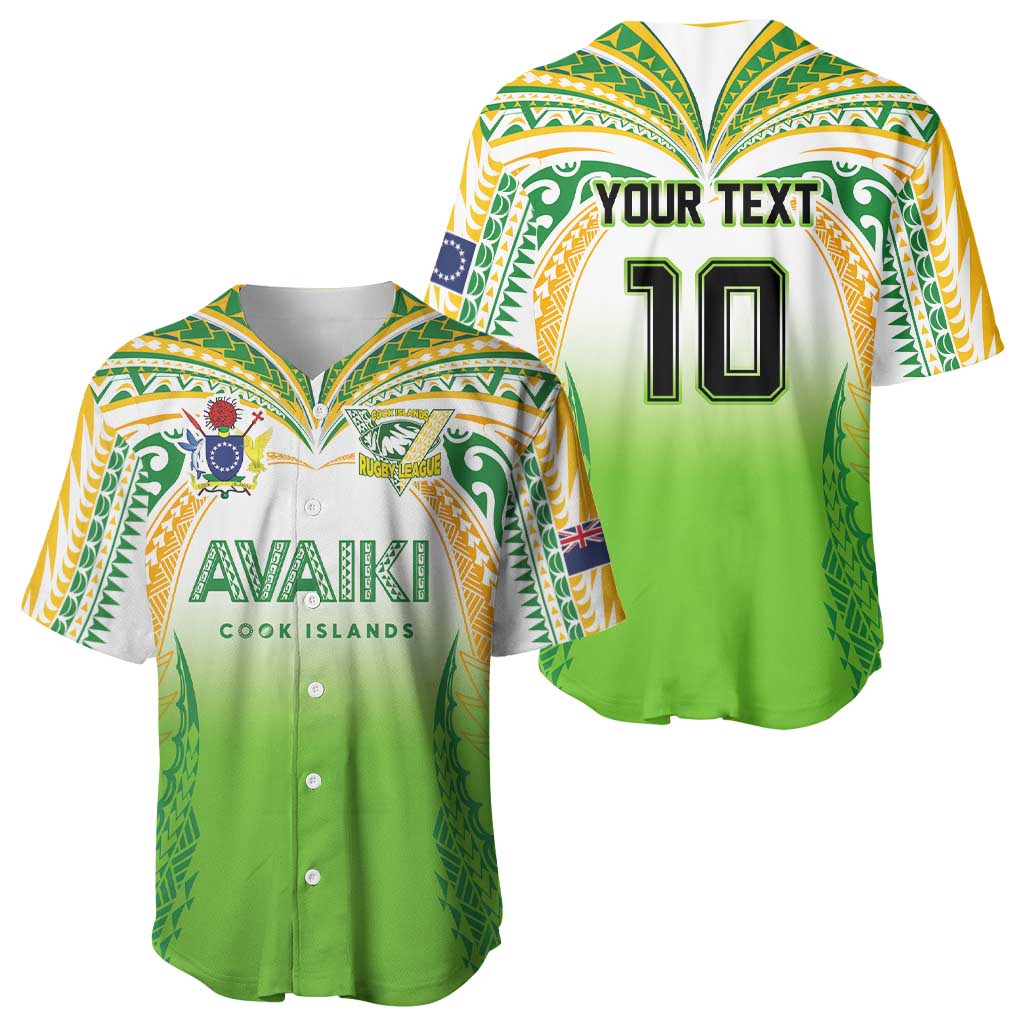 Custom Cook Islands Rugby League Baseball Jersey Avaiki Tatau Tribal Motifs White Color - Polynesian Pride