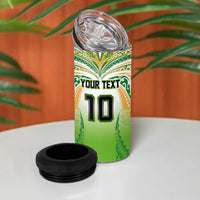 Custom Cook Islands Rugby League 4 in 1 Can Cooler Tumbler Avaiki Tatau Tribal Motifs White Color LT03 - Polynesian Pride