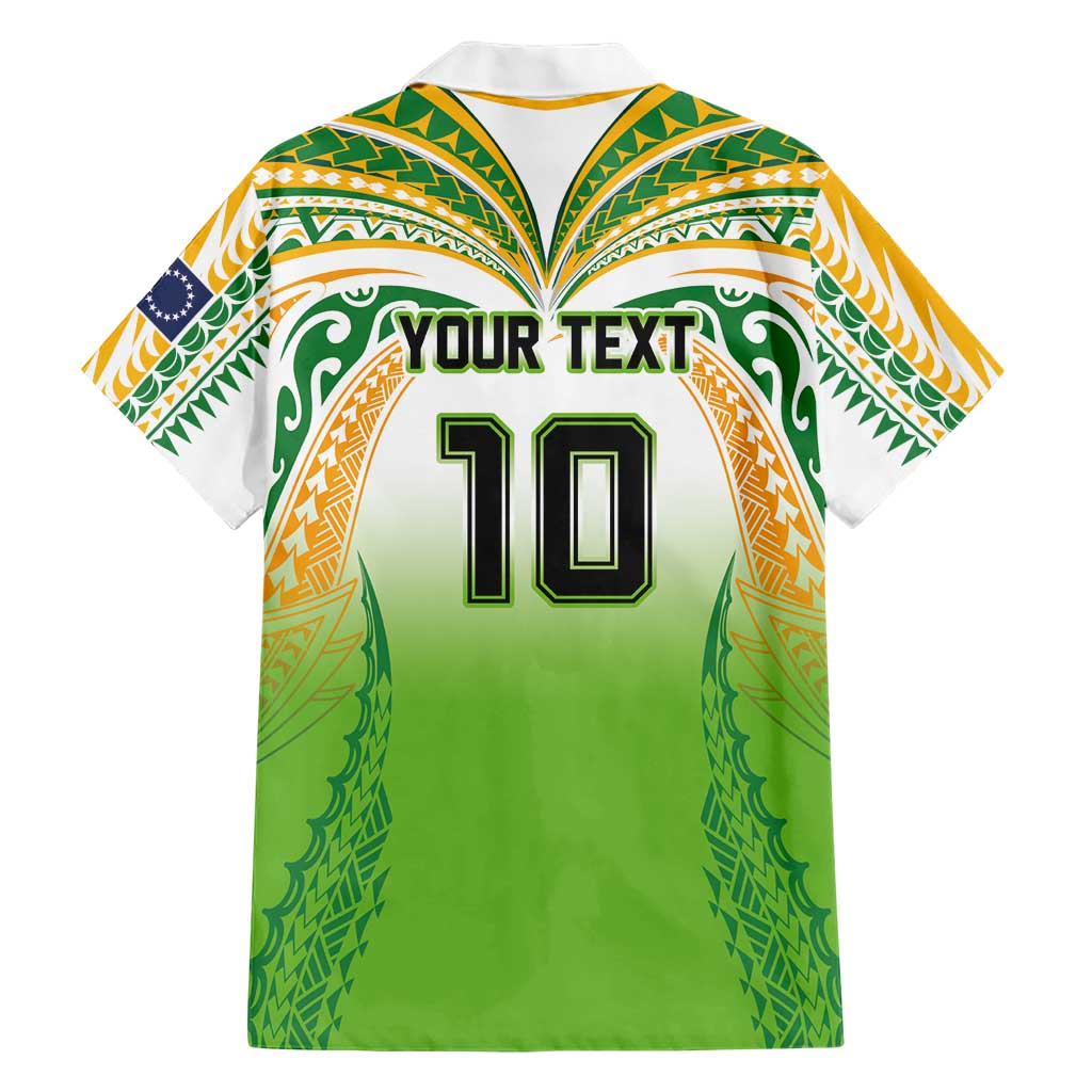 Custom Cook Islands Rugby League Family Matching Off Shoulder Short Dress and Hawaiian Shirt Avaiki Tatau Tribal Motifs White Color LT03 - Polynesian Pride