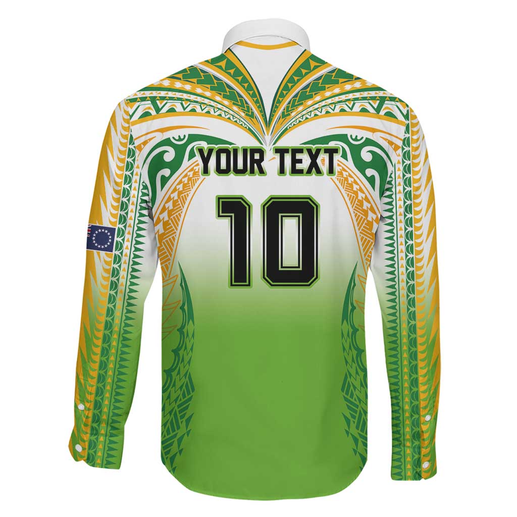 Custom Cook Islands Rugby League Family Matching Off Shoulder Short Dress and Hawaiian Shirt Avaiki Tatau Tribal Motifs White Color LT03 - Polynesian Pride