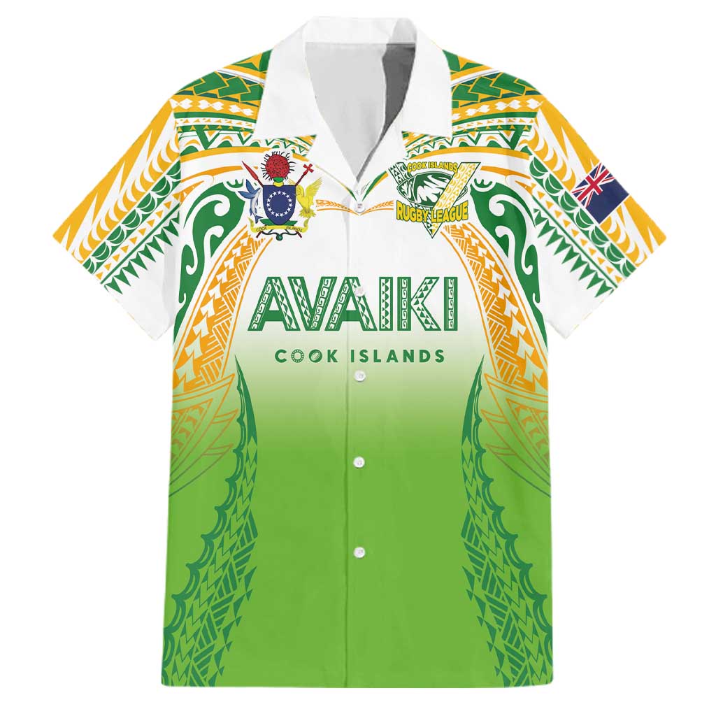 Custom Cook Islands Rugby League Family Matching Summer Maxi Dress and Hawaiian Shirt Avaiki Tatau Tribal Motifs White Color LT03 Dad's Shirt - Short Sleeve White - Polynesian Pride