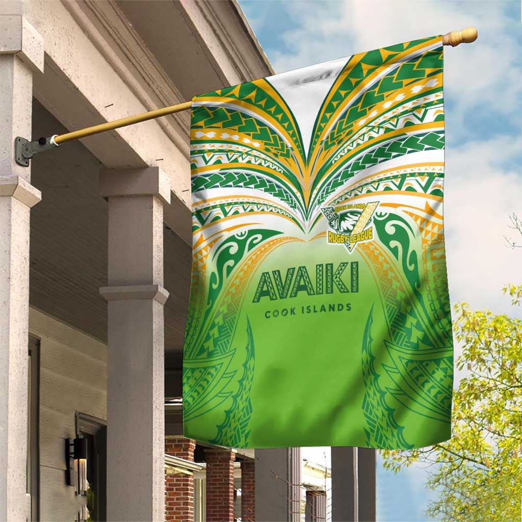Cook Islands Rugby League Garden Flag Avaiki Tatau Tribal Motifs White Color LT03 House Flag White - Polynesian Pride