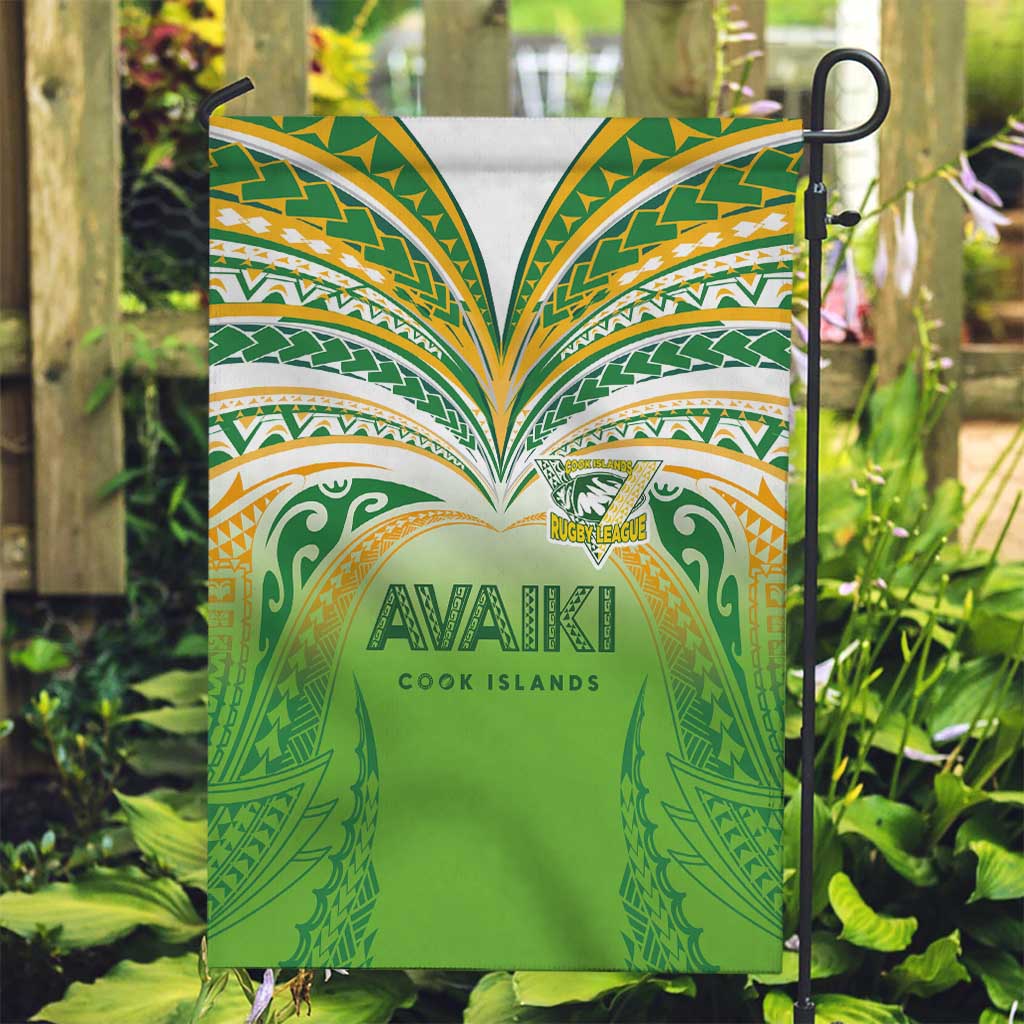 Cook Islands Rugby League Garden Flag Avaiki Tatau Tribal Motifs White Color LT03 Garden Flag White - Polynesian Pride