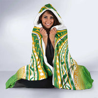 Cook Islands Rugby League Hooded Blanket Avaiki Tatau Tribal Motifs White Color LT03 - Polynesian Pride