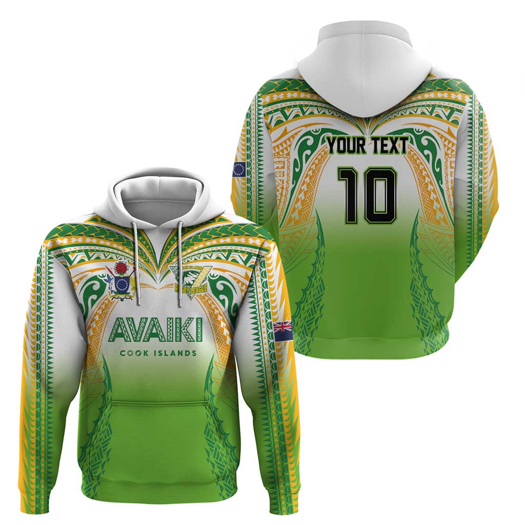 Custom Cook Islands Rugby League Hoodie Avaiki Tatau Tribal Motifs White Color LT03 - Polynesian Pride