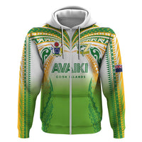 Custom Cook Islands Rugby League Hoodie Avaiki Tatau Tribal Motifs White Color LT03 Zip Hoodie White - Polynesian Pride