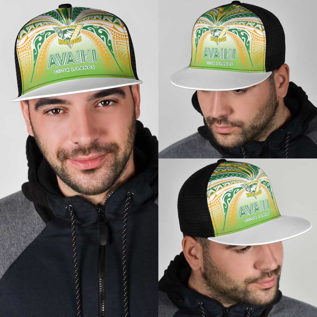 Cook Islands Rugby League Mesh Trucker Cap Avaiki Tatau Tribal Motifs White Color - Polynesian Pride