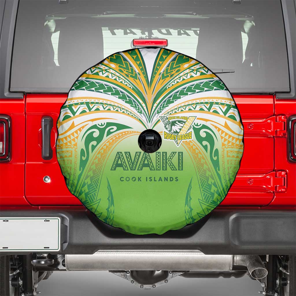 Cook Islands Rugby League Spare Tire Cover Avaiki Tatau Tribal Motifs White Color LT03 - Polynesian Pride