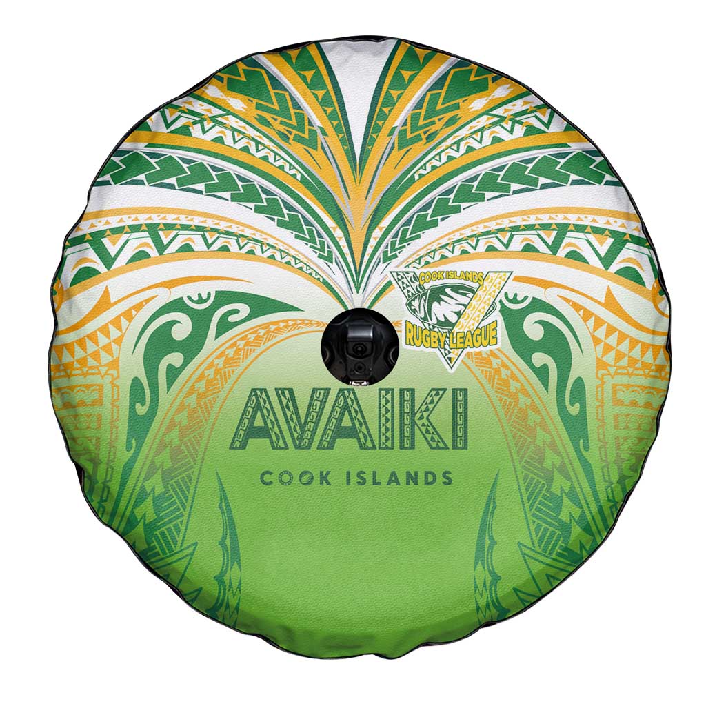 Cook Islands Rugby League Spare Tire Cover Avaiki Tatau Tribal Motifs White Color LT03 - Polynesian Pride