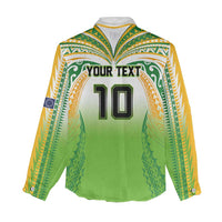 Custom Cook Islands Rugby League Women Casual Shirt Avaiki Tatau Tribal Motifs White Color LT03 - Polynesian Pride