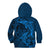 Polynesian Dolphin Valentine Day Kid Hoodie Hibiscus and Tribal Tattoo Blue Style LT03 - Polynesian Pride