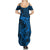 Polynesian Dolphin Valentine Day Summer Maxi Dress Hibiscus and Tribal Tattoo Blue Style LT03 - Polynesian Pride