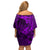 Polynesian Dolphin Valentine Day Off Shoulder Short Dress Hibiscus and Tribal Tattoo Purple Style LT03 - Polynesian Pride