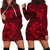 Polynesian Dolphin Valentine Day Hoodie Dress Hibiscus and Tribal Tattoo Red Style LT03 - Polynesian Pride