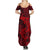 Polynesian Dolphin Valentine Day Summer Maxi Dress Hibiscus and Tribal Tattoo Red Style LT03 - Polynesian Pride