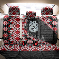 Red Taniko Motif Aotearoa Manaia and Silver Fern Back Car Seat Cover
