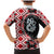 Red Taniko Motif Aotearoa Manaia and Silver Fern Family Matching Mermaid Dress and Hawaiian Shirt