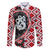 Red Taniko Motif Aotearoa Manaia and Silver Fern Family Matching Mermaid Dress and Hawaiian Shirt