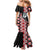 Red Taniko Motif Aotearoa Manaia and Silver Fern Family Matching Mermaid Dress and Hawaiian Shirt