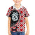 Red Taniko Motif Aotearoa Manaia and Silver Fern Family Matching Tank Maxi Dress and Hawaiian Shirt
