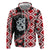 Red Taniko Motif Aotearoa Manaia and Silver Fern Hoodie