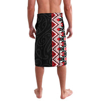 Red Taniko Motif Aotearoa Manaia and Silver Fern Lavalava