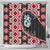 Red Taniko Motif Aotearoa Manaia and Silver Fern Shower Curtain