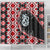 Red Taniko Motif Aotearoa Manaia and Silver Fern Shower Curtain