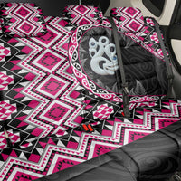 Pink Taniko Motif Aotearoa Manaia and Silver Fern Back Car Seat Cover