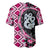 Pink Taniko Motif Aotearoa Manaia and Silver Fern Baseball Jersey