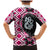 Pink Taniko Motif Aotearoa Manaia and Silver Fern Family Matching Mermaid Dress and Hawaiian Shirt