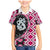 Pink Taniko Motif Aotearoa Manaia and Silver Fern Family Matching Mermaid Dress and Hawaiian Shirt