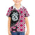 Pink Taniko Motif Aotearoa Manaia and Silver Fern Family Matching Tank Maxi Dress and Hawaiian Shirt