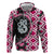 Pink Taniko Motif Aotearoa Manaia and Silver Fern Hoodie