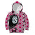 Pink Taniko Motif Aotearoa Manaia and Silver Fern Kid Hoodie