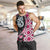 Pink Taniko Motif Aotearoa Manaia and Silver Fern Men Tank Top