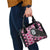 Pink Taniko Motif Aotearoa Manaia and Silver Fern Shoulder Handbag