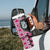Pink Taniko Motif Aotearoa Manaia and Silver Fern Tumbler With Handle