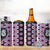 Purple Taniko Motif Aotearoa Manaia and Silver Fern 4 in 1 Can Cooler Tumbler