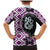 Purple Taniko Motif Aotearoa Manaia and Silver Fern Family Matching Mermaid Dress and Hawaiian Shirt
