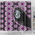 Purple Taniko Motif Aotearoa Manaia and Silver Fern Shower Curtain