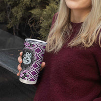 Purple Taniko Motif Aotearoa Manaia and Silver Fern Tumbler Cup