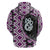 Purple Taniko Motif Aotearoa Manaia and Silver Fern Zip Hoodie